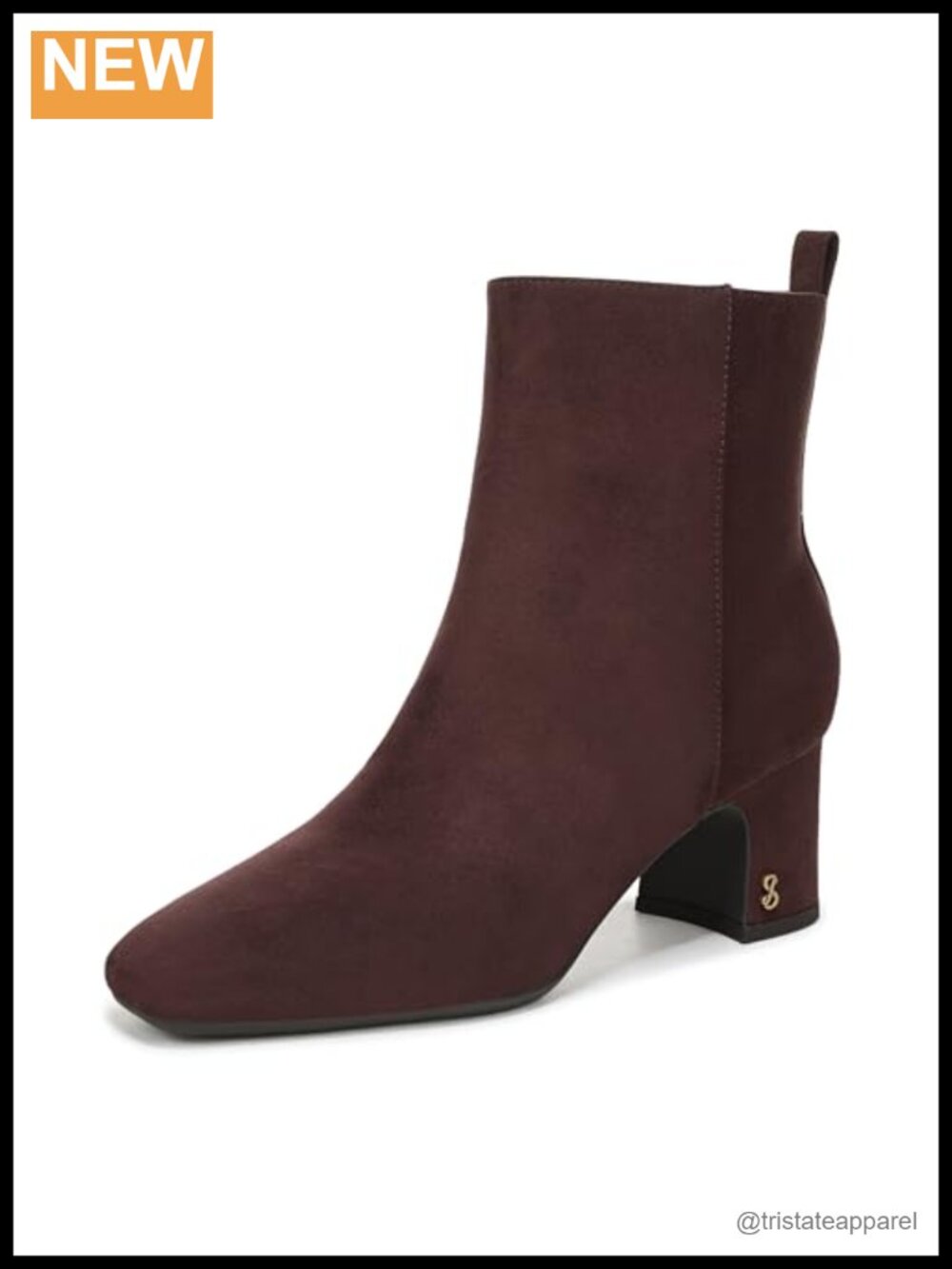 Sam & Libby Yvonne Women's Ankle Booties Block Heel Square Toe Zip